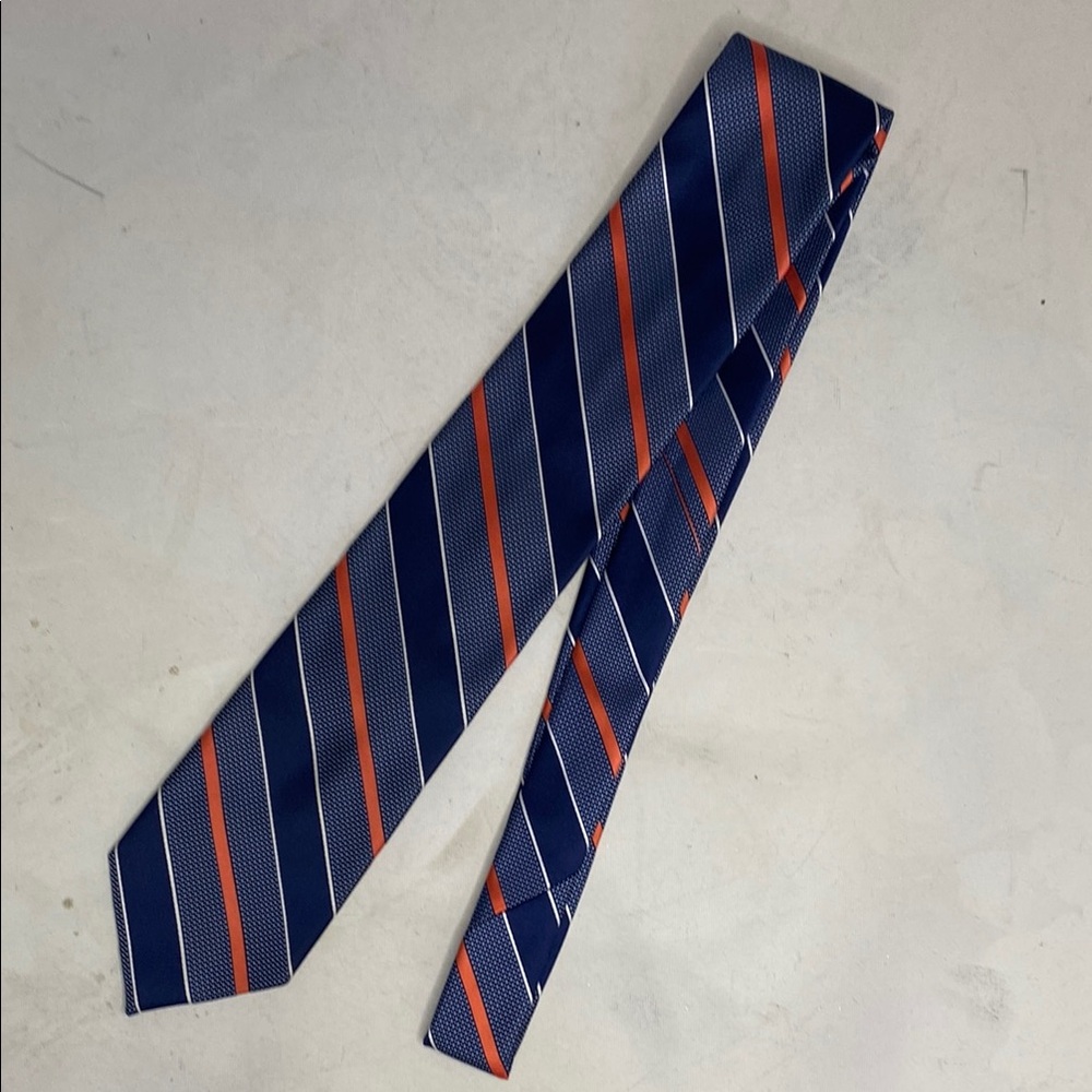Stafford Blue and Orange Striped Tie Classic Accessory